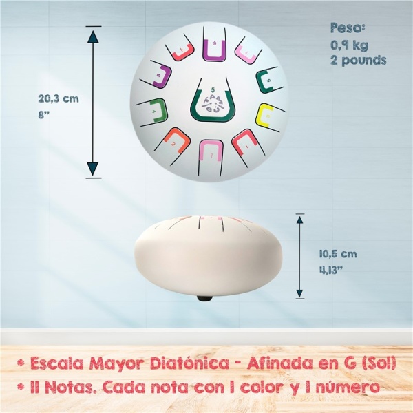 TAMBÚ 8"11 NOTAS - BLANCO MATE