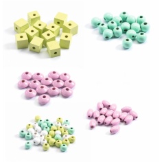 PERLAS DE MADERA HOJAS Y FLORES 2