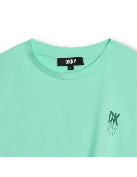 CAMISETA NIÑA TURQUESA DKNY