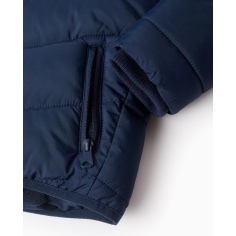 CHAQUETA ALCOCHADA CON CAPUCHA AZUL MARINO 2