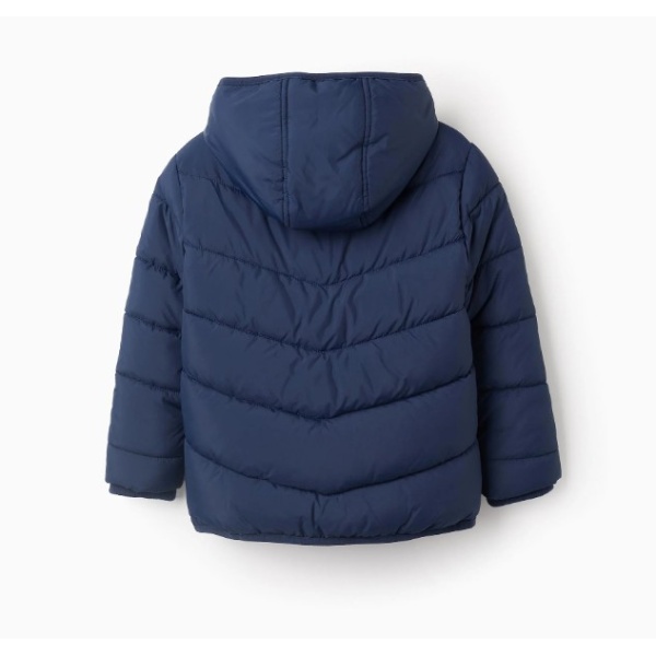 CHAQUETA ALCOCHADA CON CAPUCHA AZUL MARINO