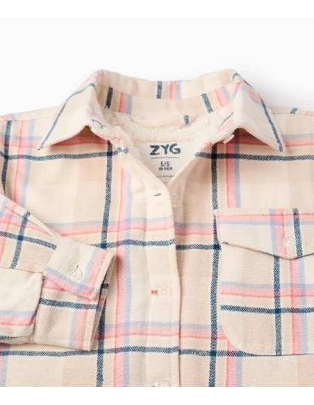 CHAQUETA A CUADROS Y FORRO DE SHERPA