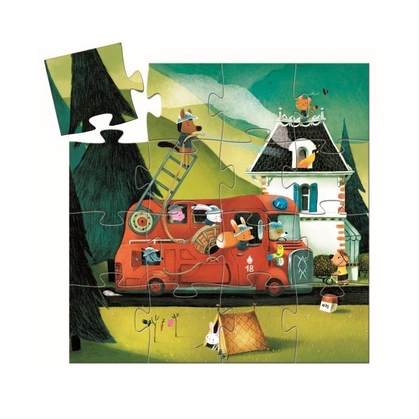 PUZZLE SILUETA CAMIÓN DE BOMBEROS