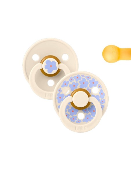 2 CHUPETES BIBS FLORES / 6-18 MESES