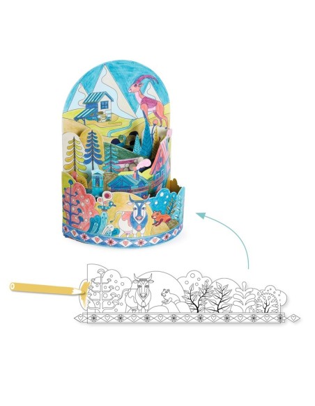 Coloreado 3D cima del mundo