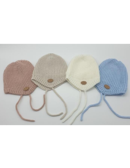 GORRO CANALÉ PUNTO GRUESO ROSA EMPOLVADO