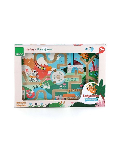 LABERINTO MAGNÉTICO DE MADERA, ANIMALES DIVERTIDOS
