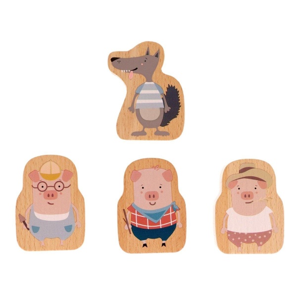 JUEGO MANTEL LOS TRES CERDITOS Y EL LOBO