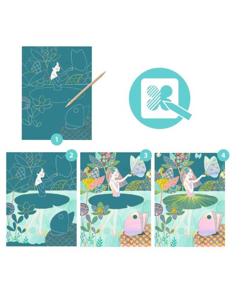 LÁMINAS SCRATCH HADAS Y FLORES