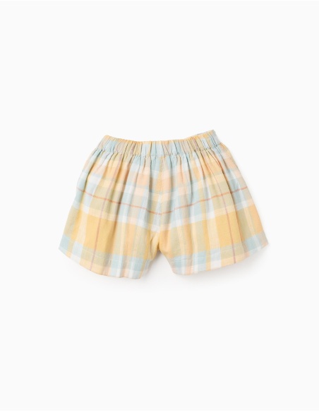 PANTALÓN CORTO CUADROS AMARILLOS