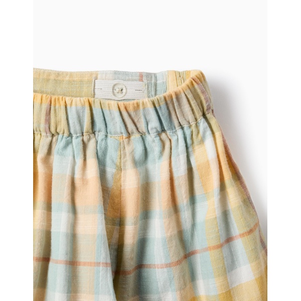 PANTALÓN CORTO CUADROS AMARILLOS