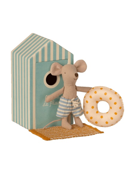 RATÓN HERMANO PEQUEÑO CON CASETA DE PLAYA
