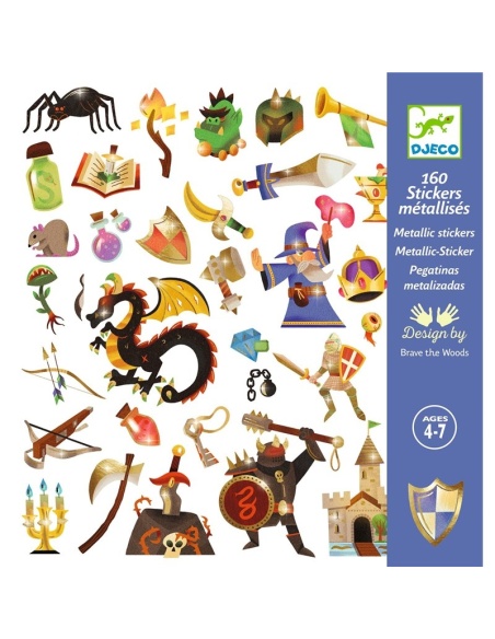 PEGATINAS METÁLICAS DE FANTASIA MEDIEVAL