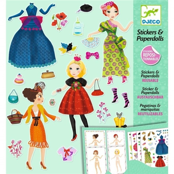 PEGATINAS MUÑECAS DE PAPEL