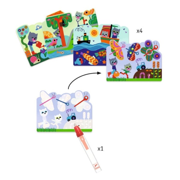 COLOREAR CON AGUA: ESCONDIDO EN EL JARDÍN