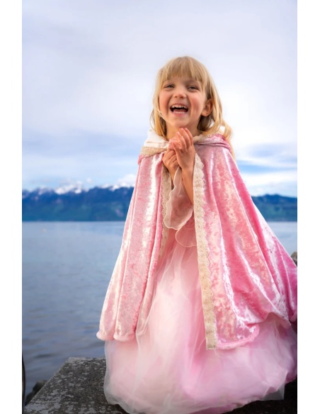 CAPA DISFRAZ DE PRINCESA ROSA TERCIOPELO