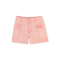 SHORTS CON LOGO BORDADO ROSA