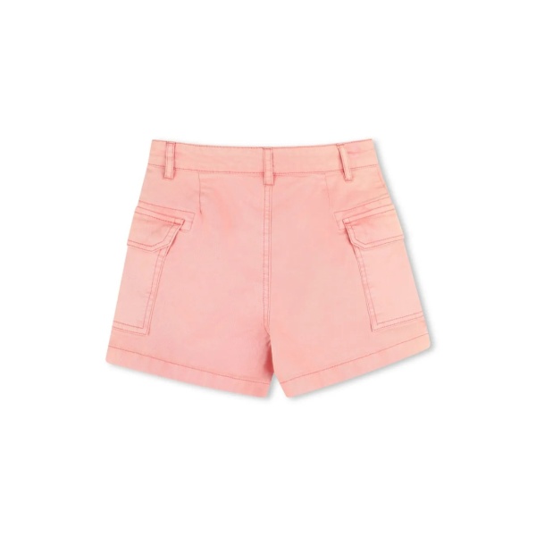 SHORTS CON LOGO BORDADO ROSA