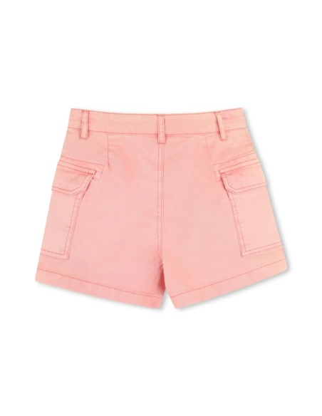 SHORTS CON LOGO BORDADO ROSA