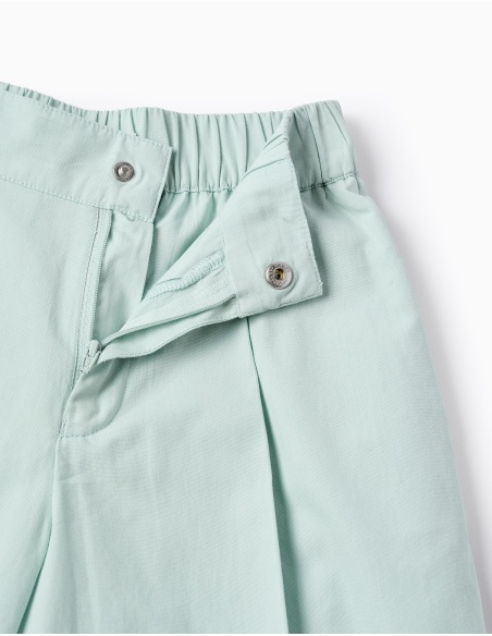 PANTALÓN DE POPELÍN  VERDE AGUA
