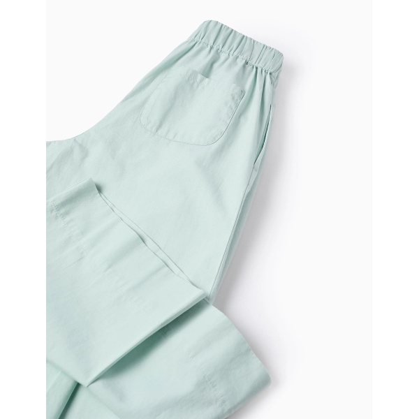 PANTALÓN DE POPELÍN  VERDE AGUA