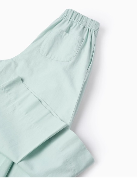 PANTALÓN DE POPELÍN  VERDE AGUA