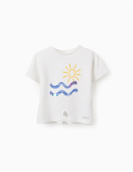 CAMISETA CON LENTEJUELAS BLANCA