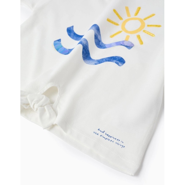 CAMISETA CON LENTEJUELAS BLANCA