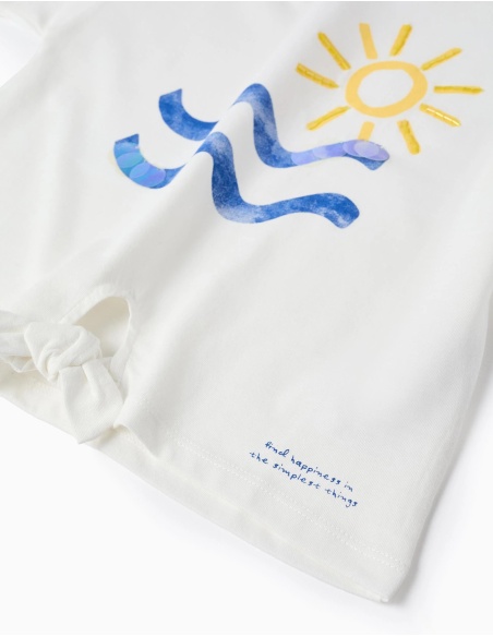 CAMISETA CON LENTEJUELAS BLANCA