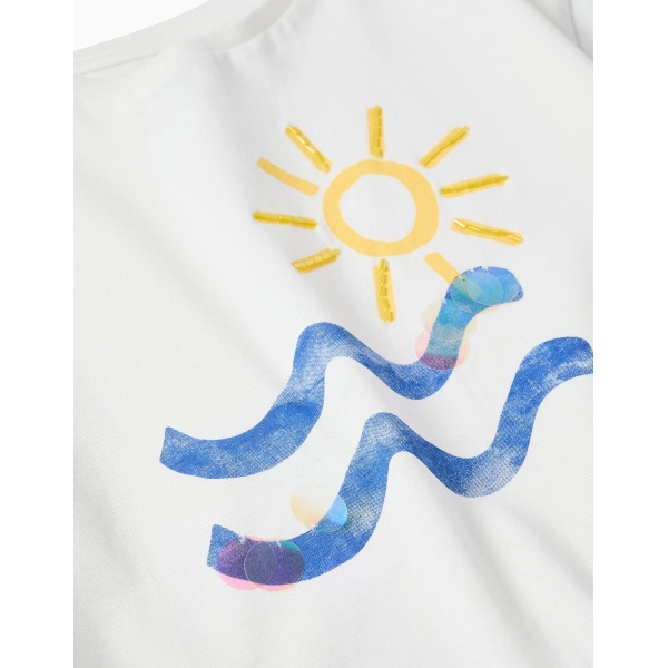 CAMISETA CON LENTEJUELAS BLANCA