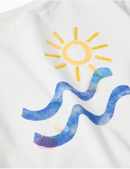 CAMISETA CON LENTEJUELAS BLANCA