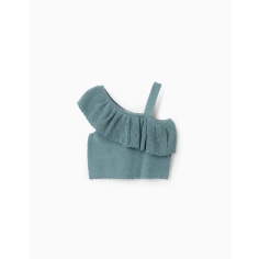 TOP DE PUNTO ASIMÉTRICO CON VOLANTES