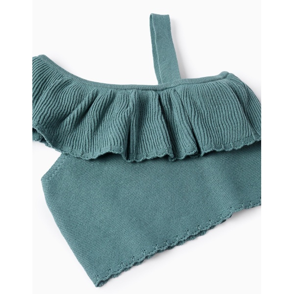 TOP DE PUNTO ASIMÉTRICO CON VOLANTES