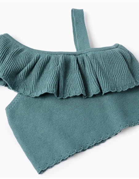 TOP DE PUNTO ASIMÉTRICO CON VOLANTES