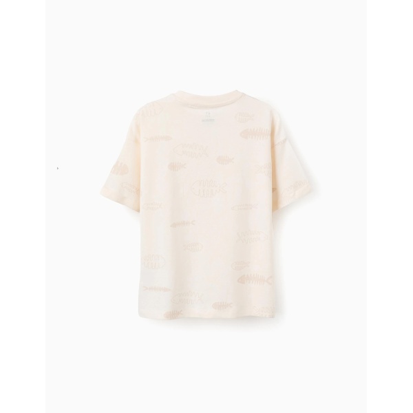 CAMISETA BEIGE MANGA CORTA