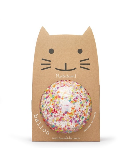PELOTA CONFETTI MULTICOLOR 22 cm RATATAM!