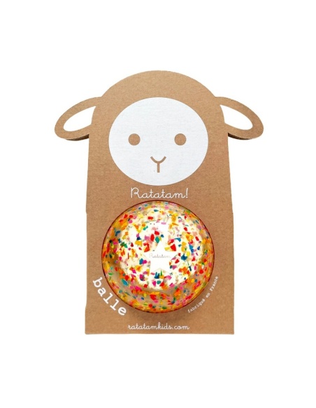 PELOTA CONFETTI MULTICOLOR 10 cm RATATAM!