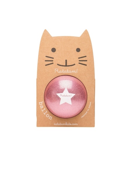 PELOTA GLITTER ROSA 22 cm RATATAM!