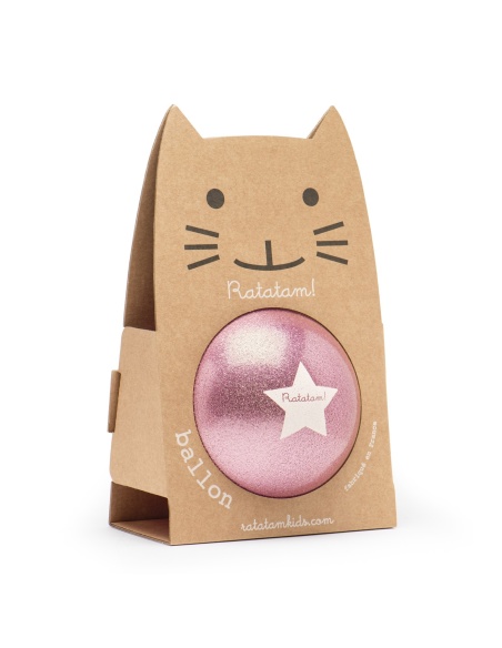PELOTA GLITTER ROSA 22 cm RATATAM!