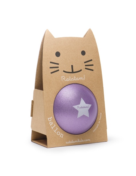 PELOTA GLITTER LILA 22 cm RATATAM!