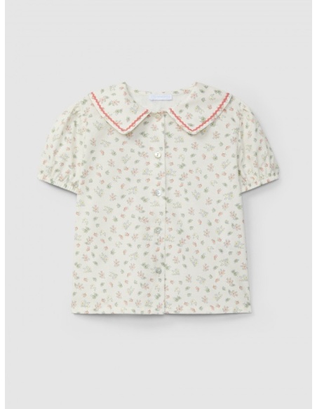 BLUSA ESTAMPADA FLORAL LARANJINHA