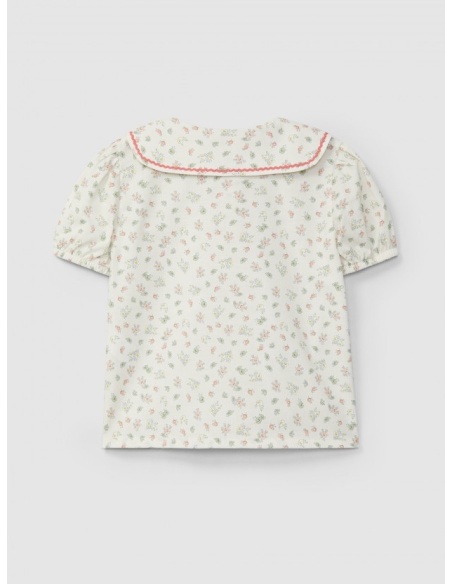 BLUSA ESTAMPADA FLORAL LARANJINHA