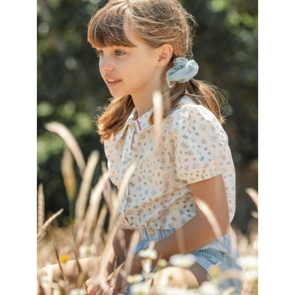 BLUSA ESTAMPADA FLORAL LARANJINHA