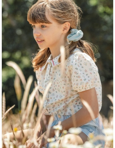 BLUSA ESTAMPADA FLORAL LARANJINHA