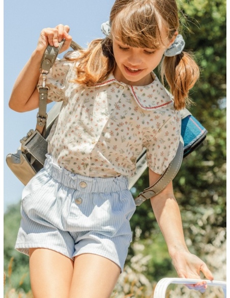 BLUSA ESTAMPADA FLORAL LARANJINHA