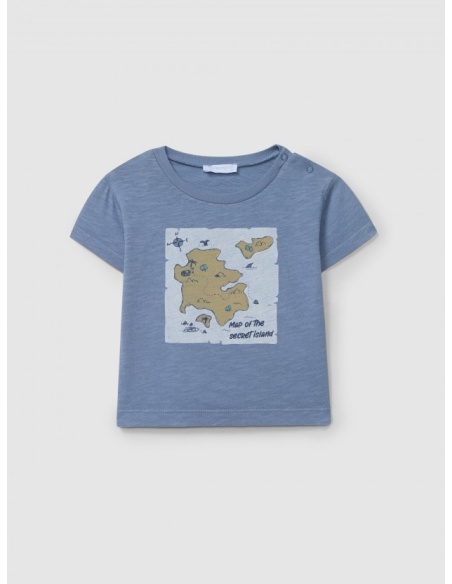 CAMISETA MANGA CORTA `MAP OF THE SECRET ISLAND´LARANJINHA