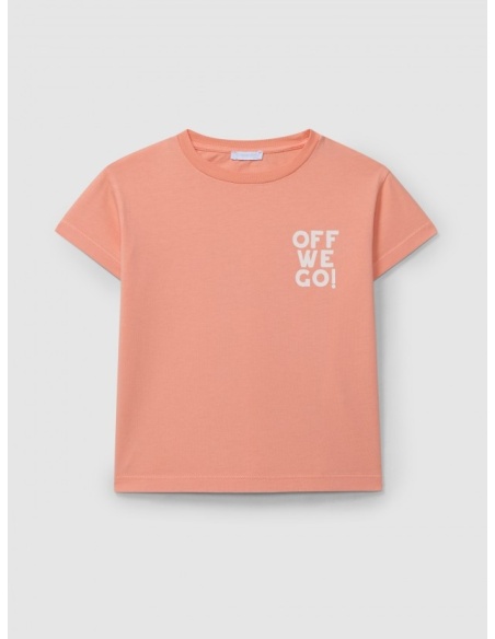 CAMISETA MANGA CORTA `OFF WE GO´NARANJA LARANJINHA