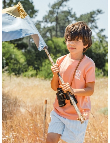 CAMISETA MANGA CORTA `OFF WE GO´NARANJA LARANJINHA