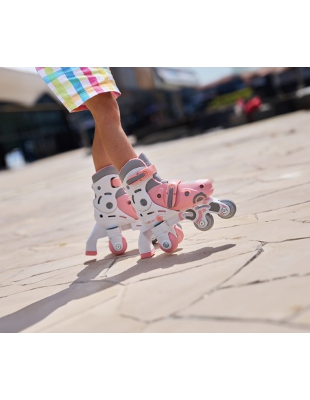 PATINES EN LÍNEA 2 EN 1 30-33 ROSA PASTEL