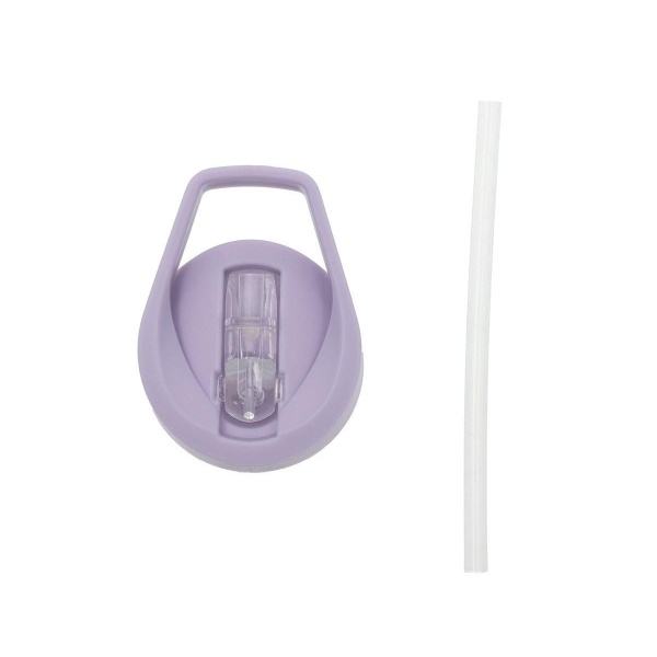 BOTELLA PLÁSTICO CON PAJITA GLITTER STARS LILA